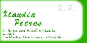 klaudia petras business card